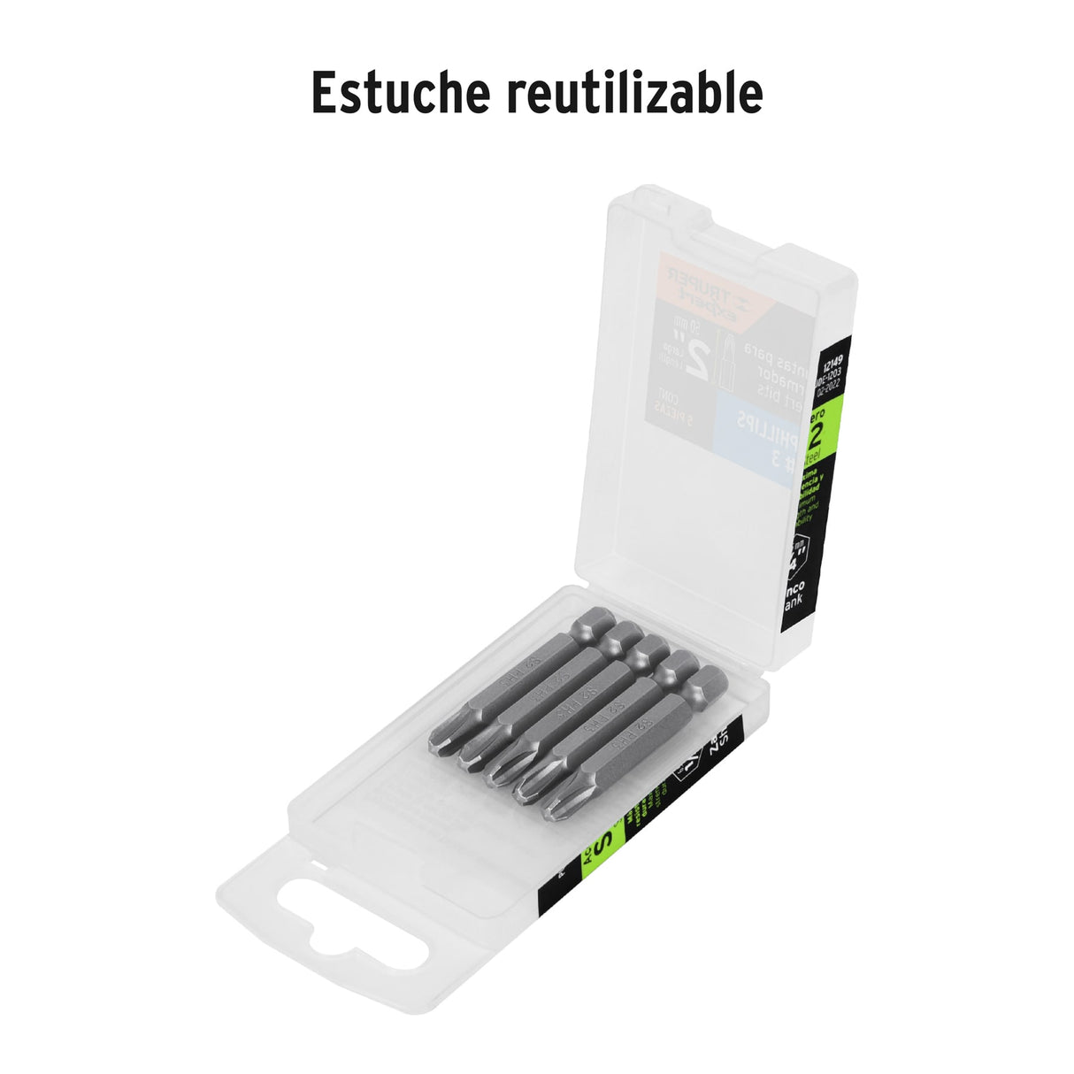 Estuche con 5 Puntas de Cruz PH3 Largo 2', Truper Expert