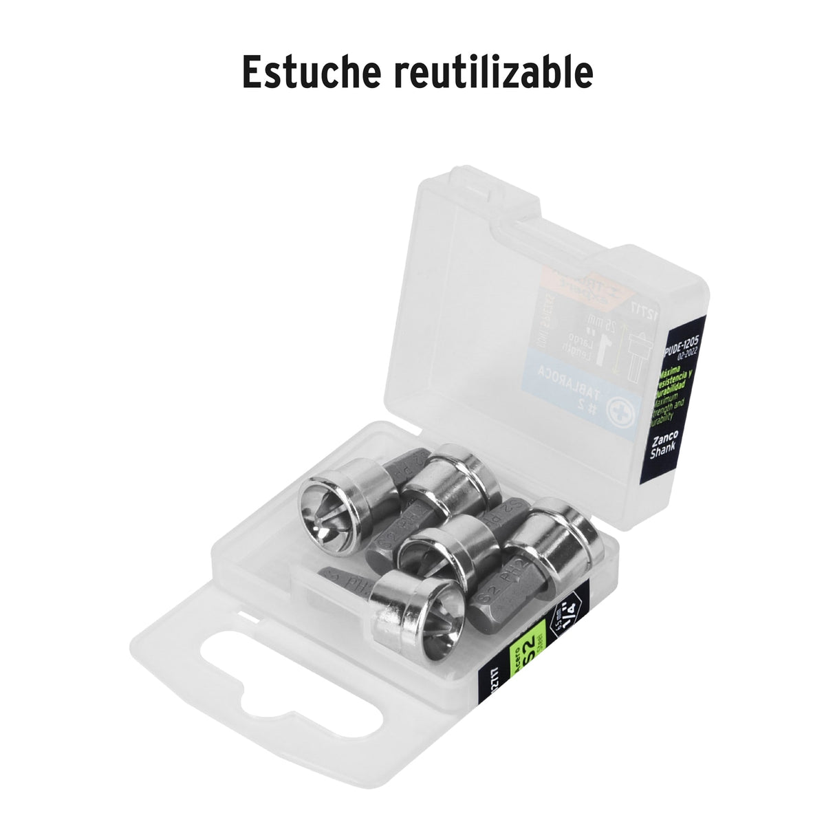 Estuche con 5 Puntas Cruz PH2 Muro de Yeso Largo 1', Expert