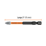 Estuche con 5 Puntas de Cruz PH2 de Impacto Largo 3', Expert