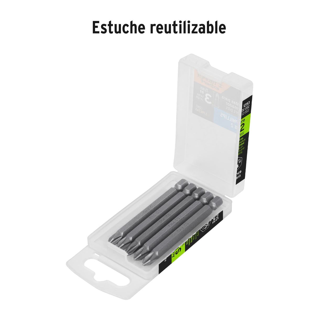 Estuche con 5 Puntas de Cruz PH2 Largo 3', Truper Expert