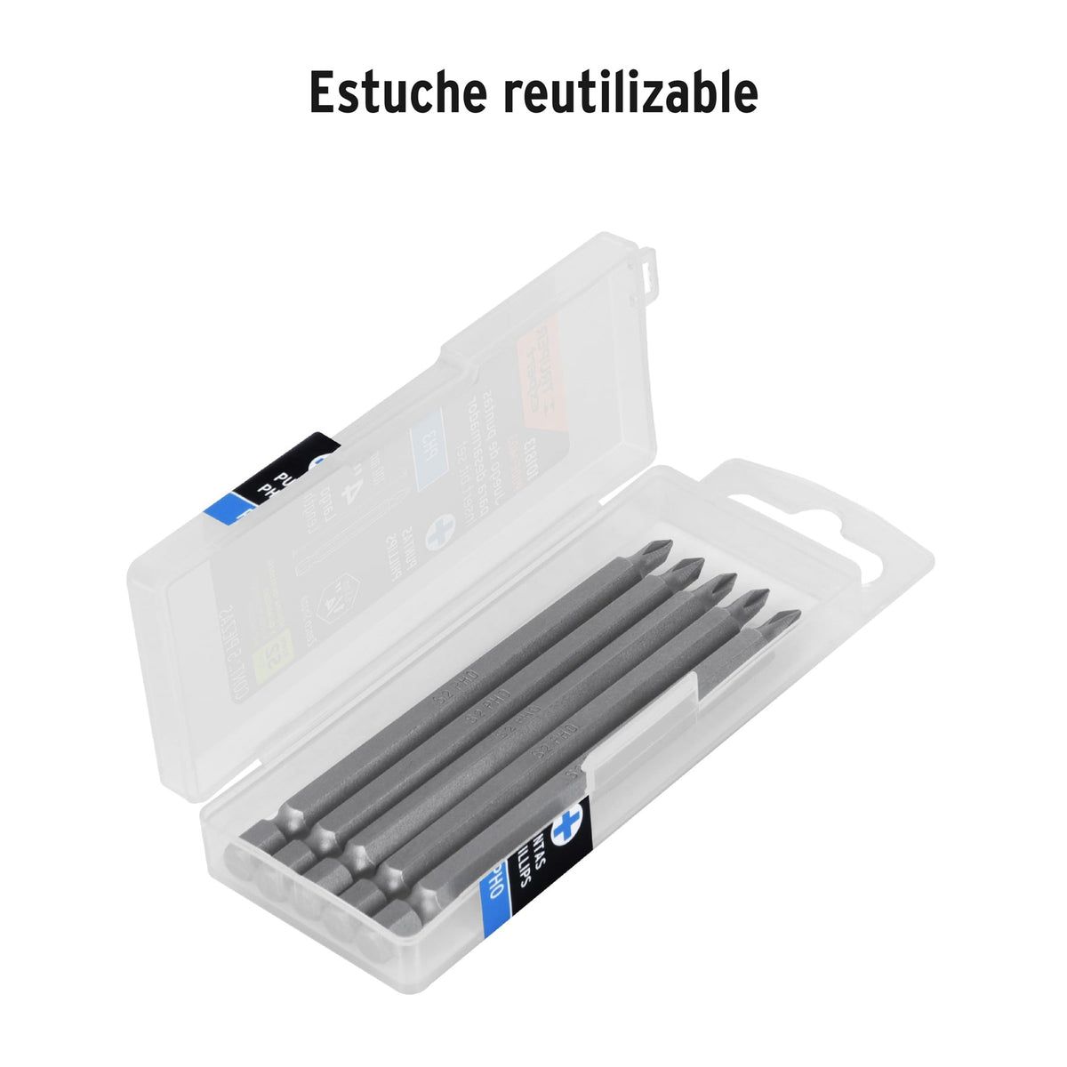 Estuche con 5 Puntas de Cruz PH0 Largo 4', Truper Expert