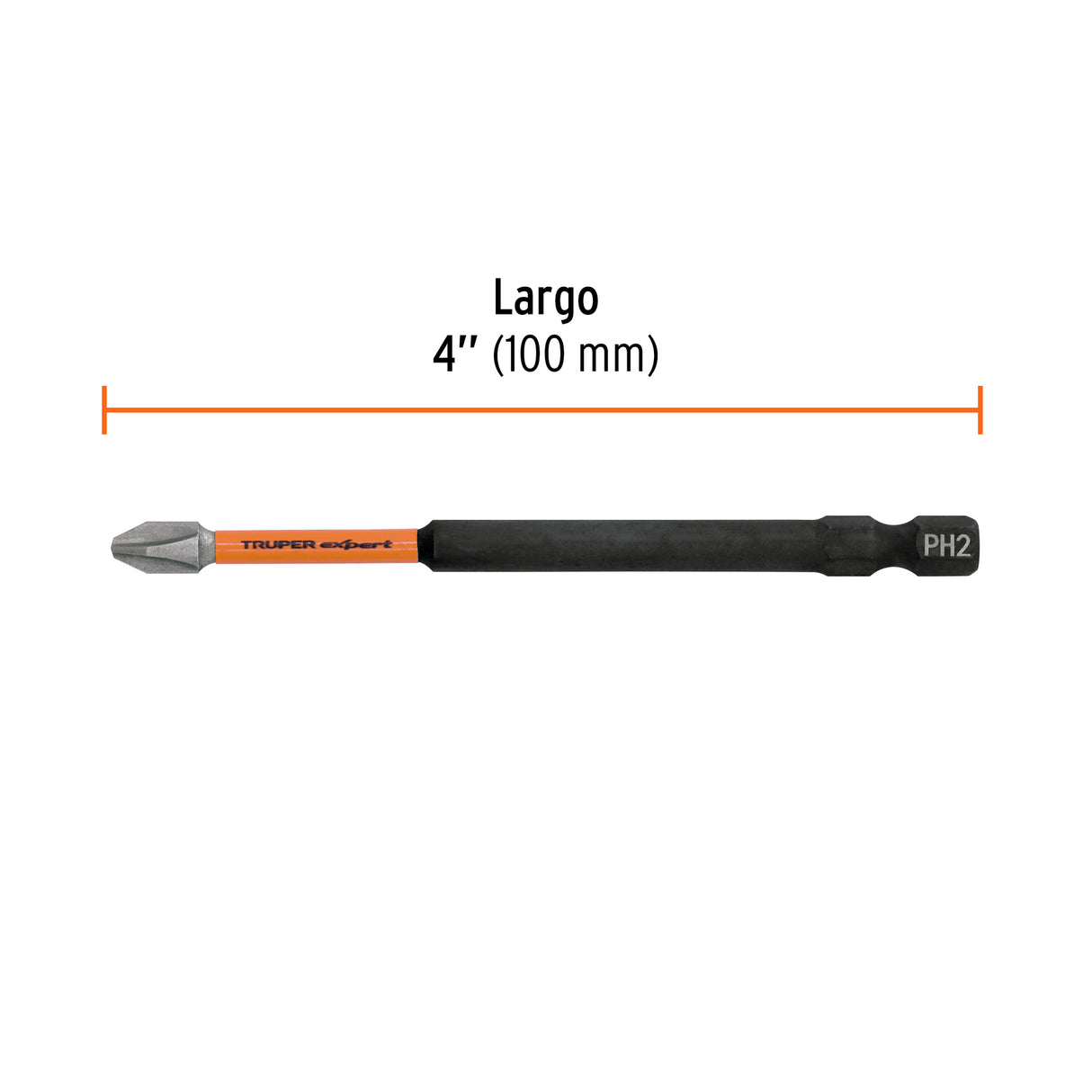 Estuche con 5 Puntas de Cruz PH2 de Impacto Largo 4'