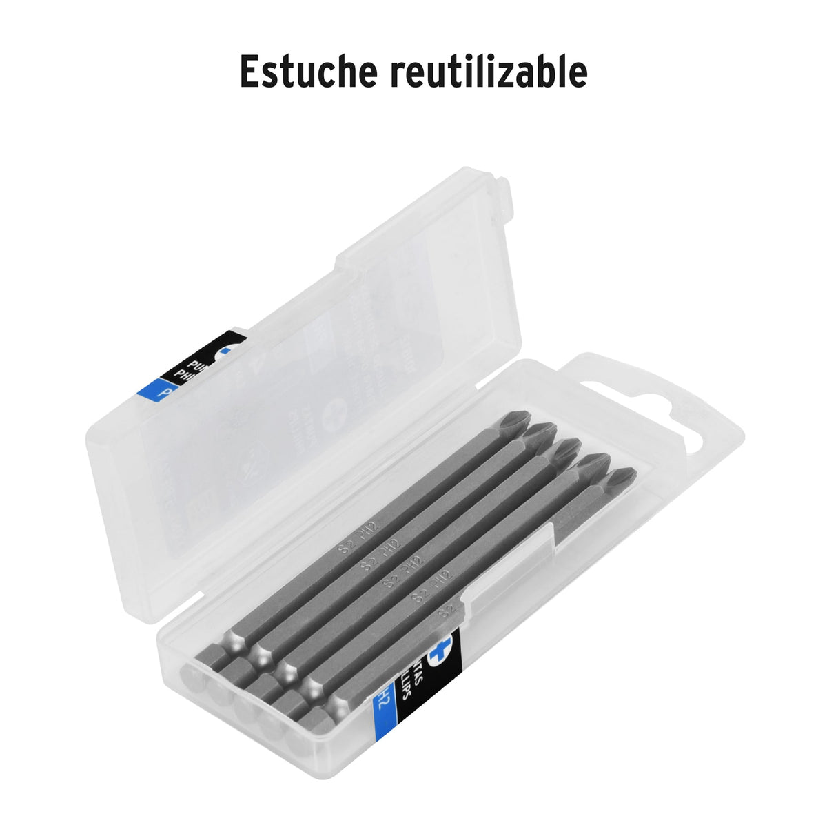 Estuche con 5 Puntas de Cruz PH2 Largo 4', Truper Expert