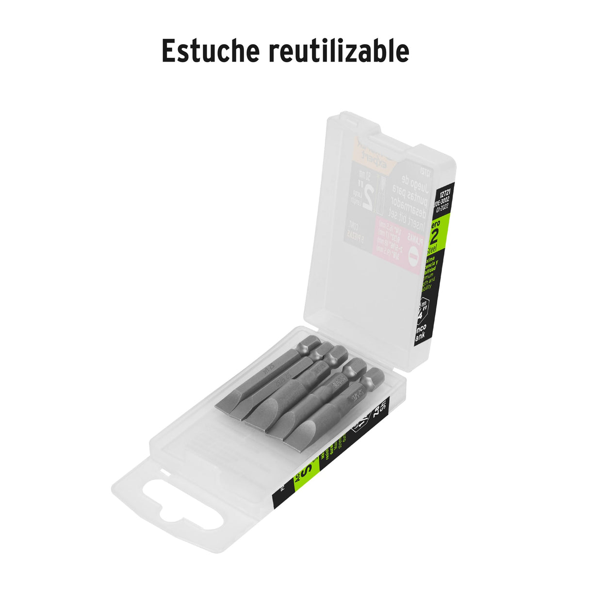 Juego de 5 Puntas Planas Combinadas Largo 2', Truper Expert