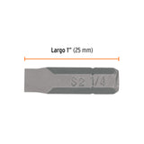 Estuche con 5 Puntas Planas de 1/4' Largo 1', Truper Expert