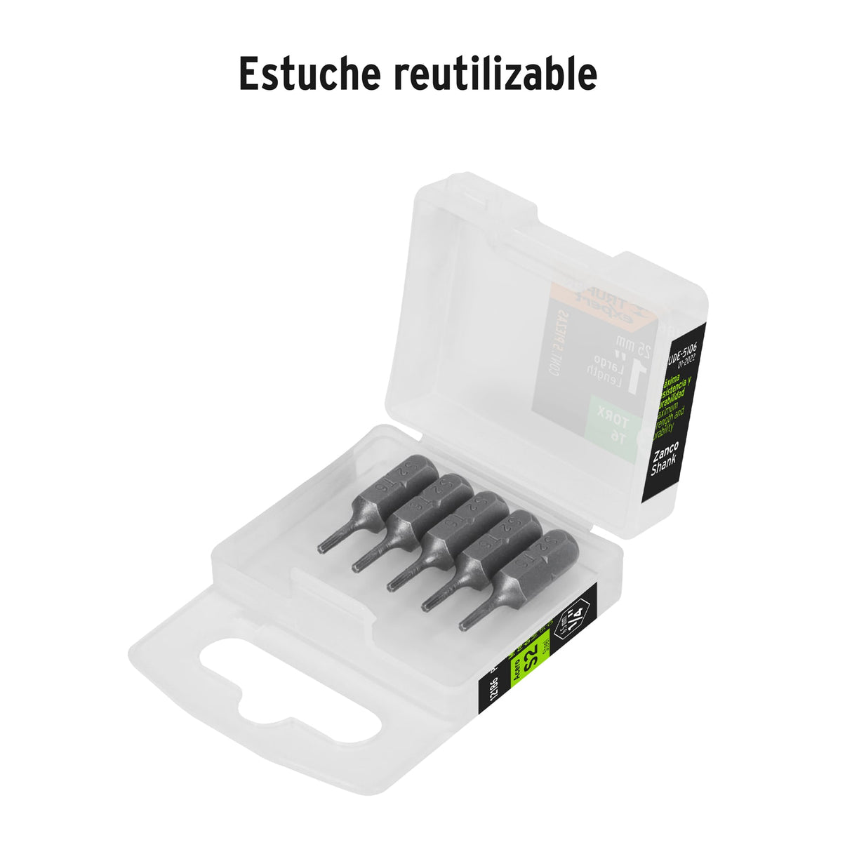 Estuche con 5 Puntas Torx T6 Largo 1', Truper Expert
