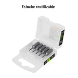 Estuche con 5 Puntas Torx T6 Largo 1', Truper Expert