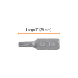 Estuche con 5 Puntas Torx T15 Largo 1', Truper Expert