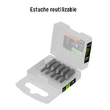 Estuche con 5 Puntas Torx T15 Largo 1', Truper Expert