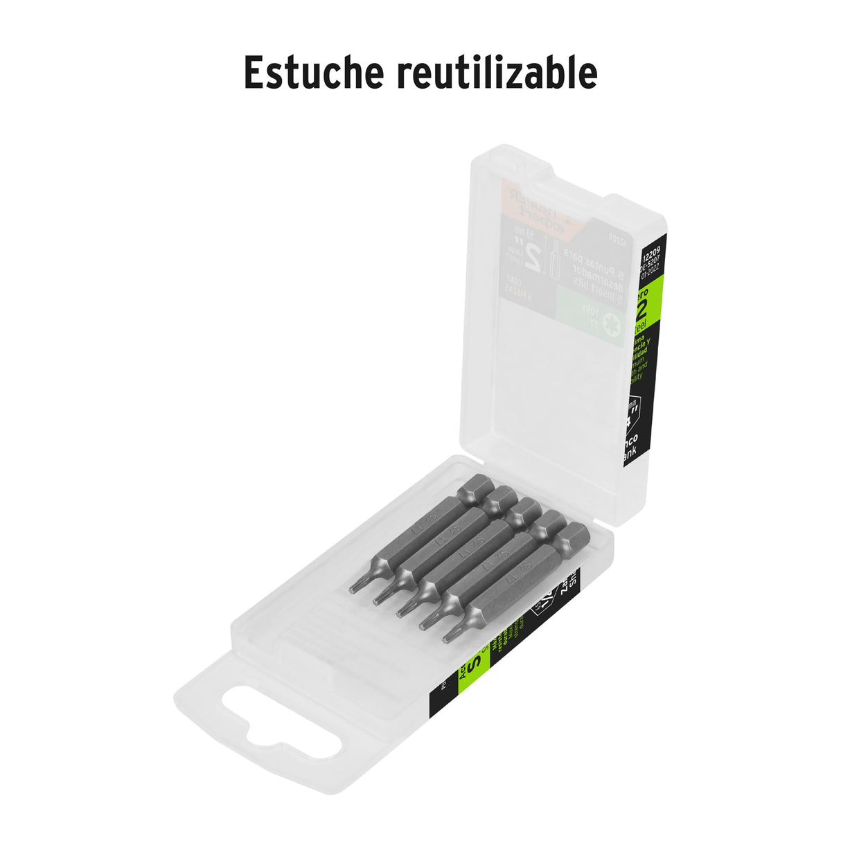 Estuche con 5 Puntas Torx T7 Largo 2', Truper Expert