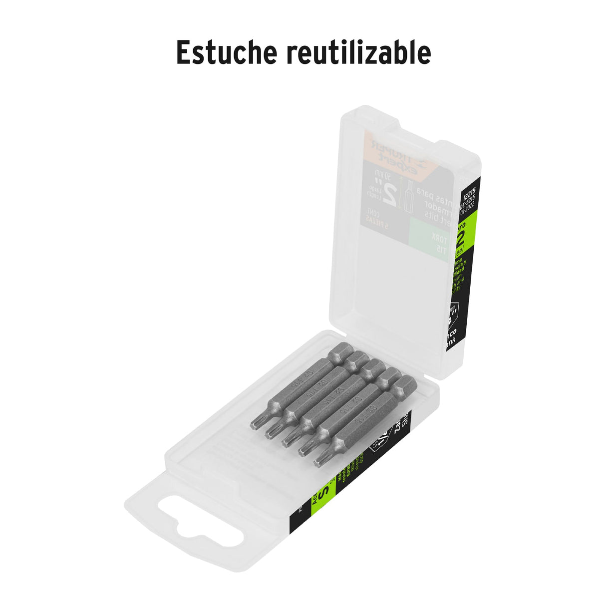 Estuche con 5 Puntas Torx T15 Largo 2', Truper Expert