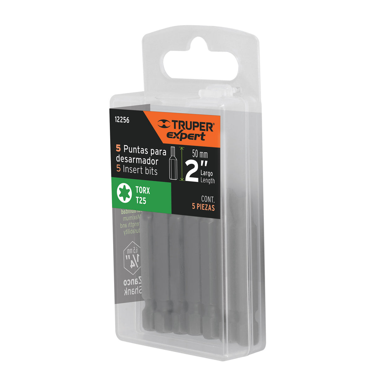 Estuche con 5 Puntas Torx T25 Largo 2', Truper Expert