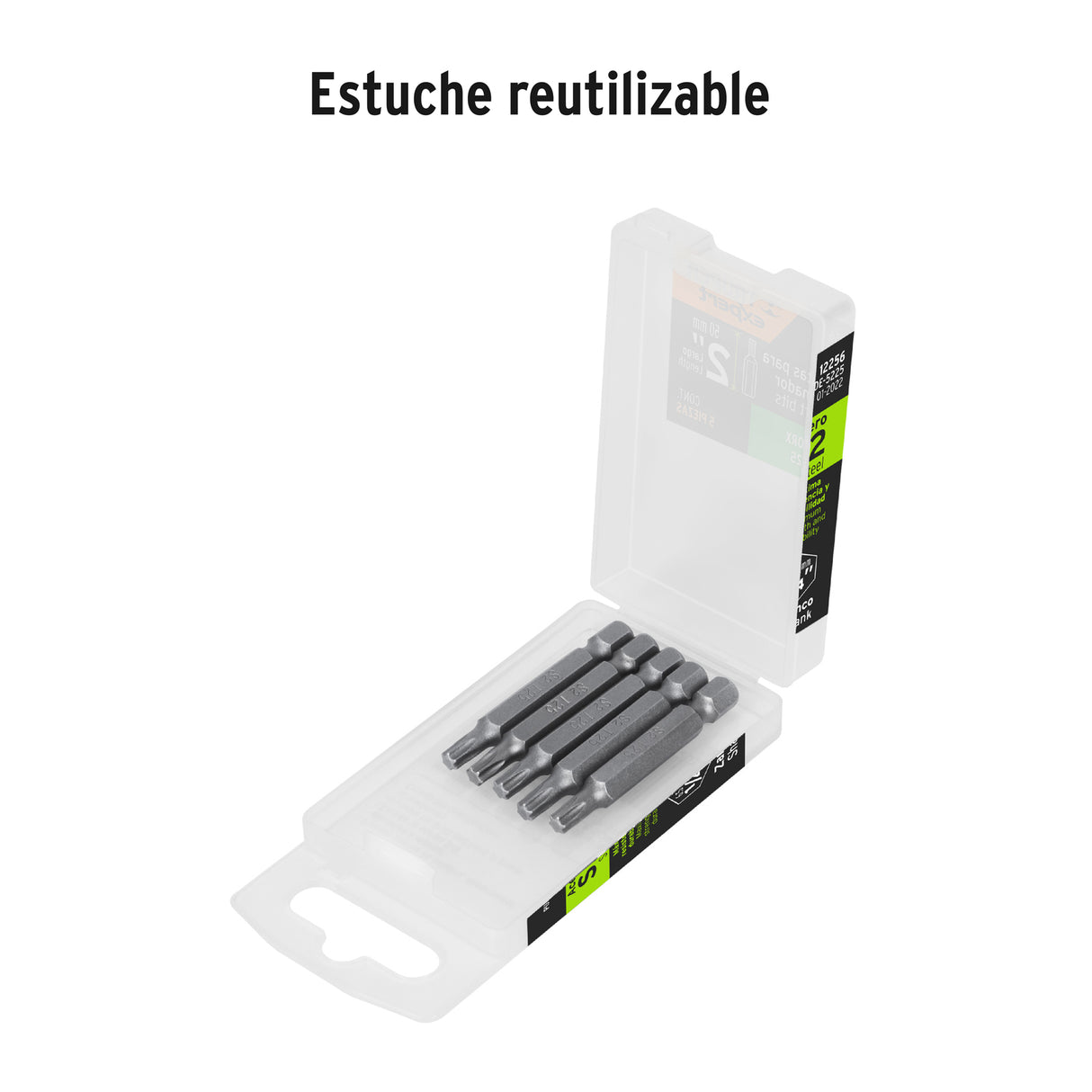 Estuche con 5 Puntas Torx T25 Largo 2', Truper Expert