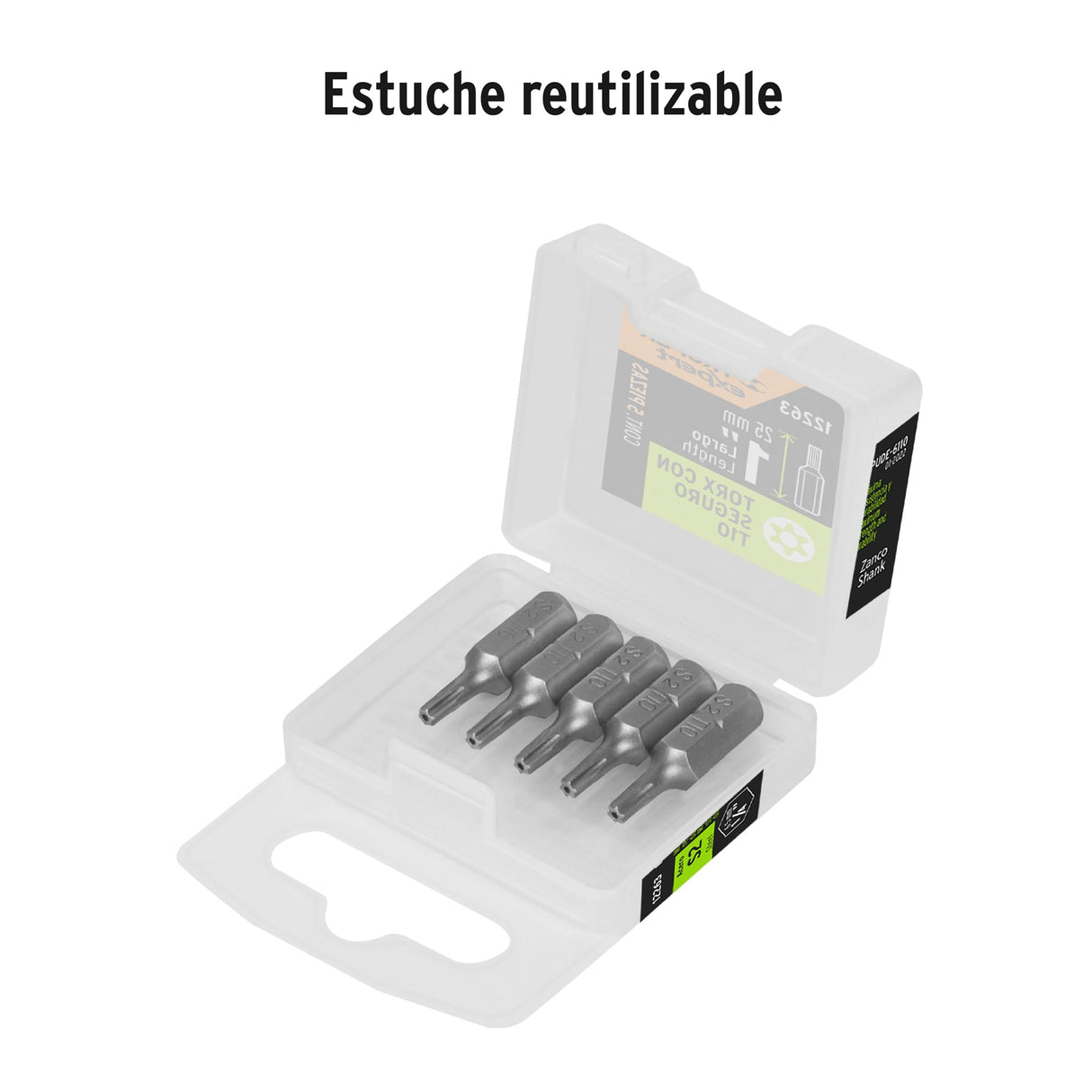 Estuche con 5 Puntas Torx T10 con Seguro Largo 1', Expert