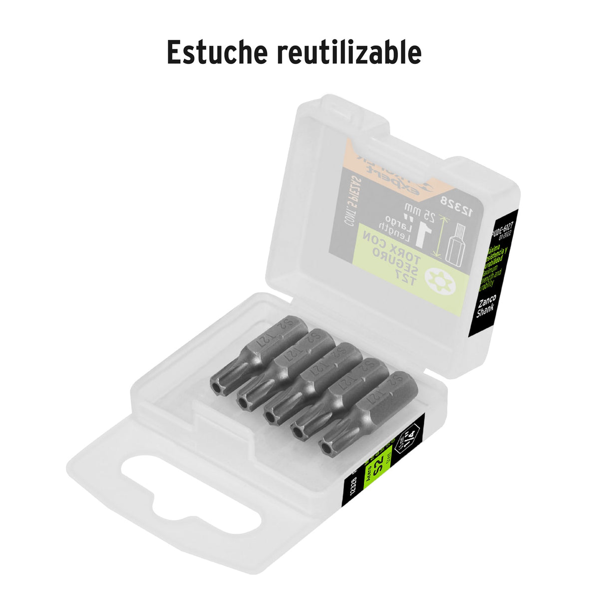 Estuche con 5 Puntas Torx T27 con Seguro Largo 1', Expert