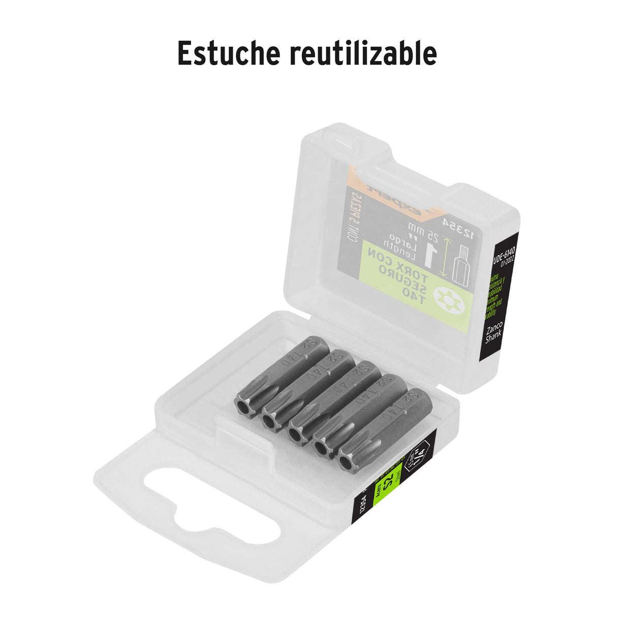 Estuche con 5 Puntas Torx T40 con Seguro Largo 1', Expert
