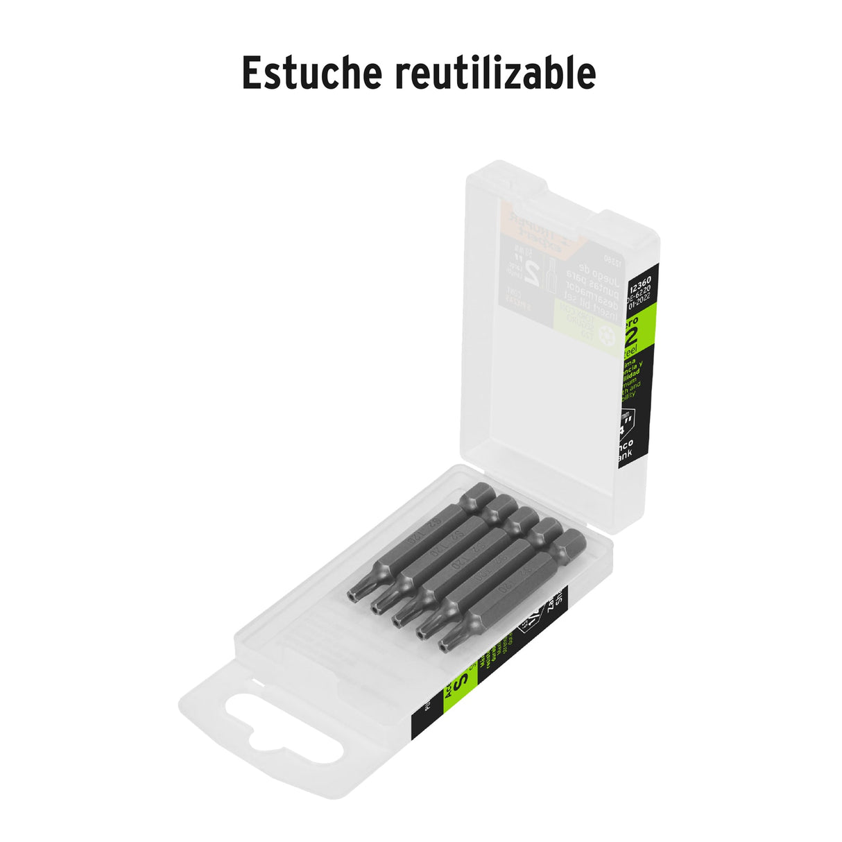 Estuche con 5 Puntas Torx T20 con Seguro Largo 2', Expert