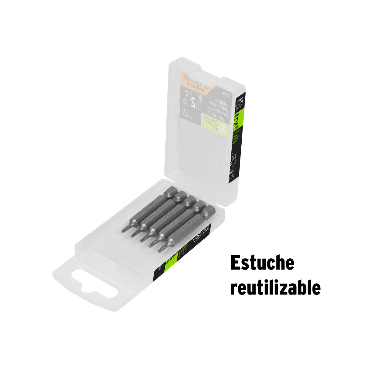 Estuche con 5 Puntas Torx T25 con Seguro Largo 2', Expert