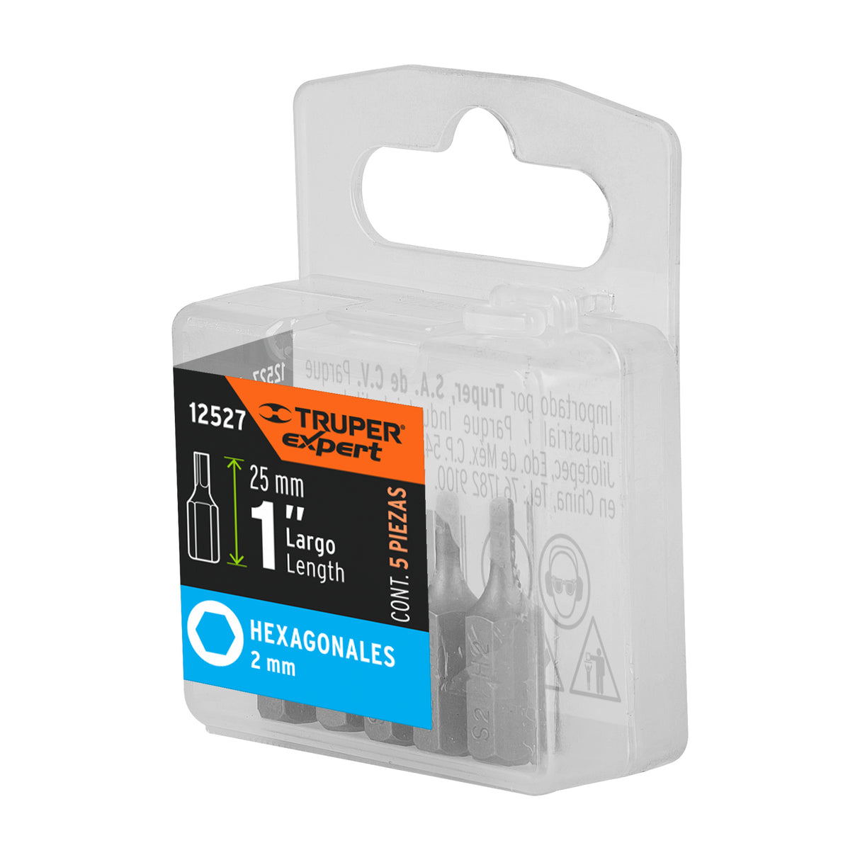 Estuche con 5 Puntas Hexagonales de 2 mm Largo 1', Expert