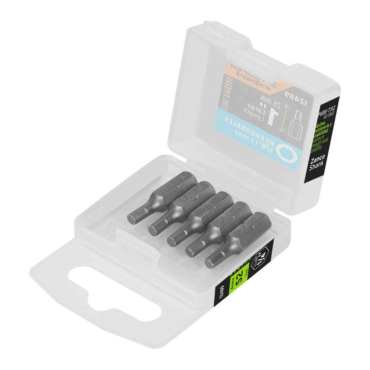 Estuche con 5 Puntas Hexagonales de 1/8 mm Largo 1', Expert