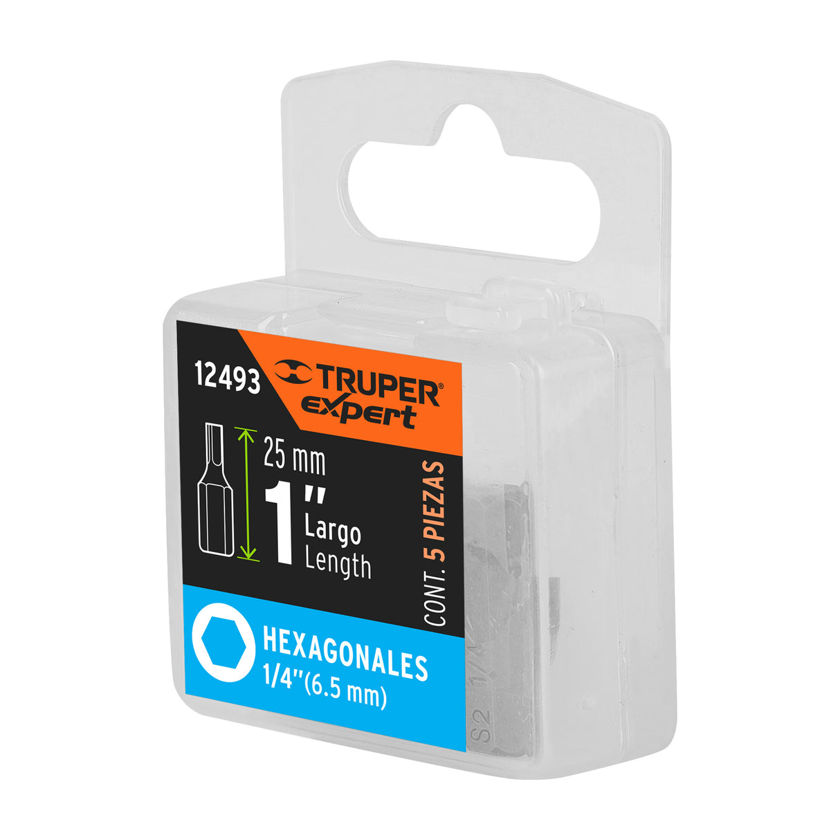 Estuche con 5 Puntas Hexagonales de 1/4 mm Largo 1', Expert