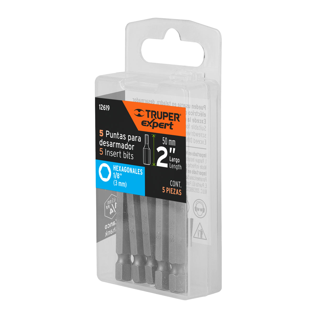 Estuche con 5 Puntas Hexagonales de 1/8 mm Largo 2', Expert