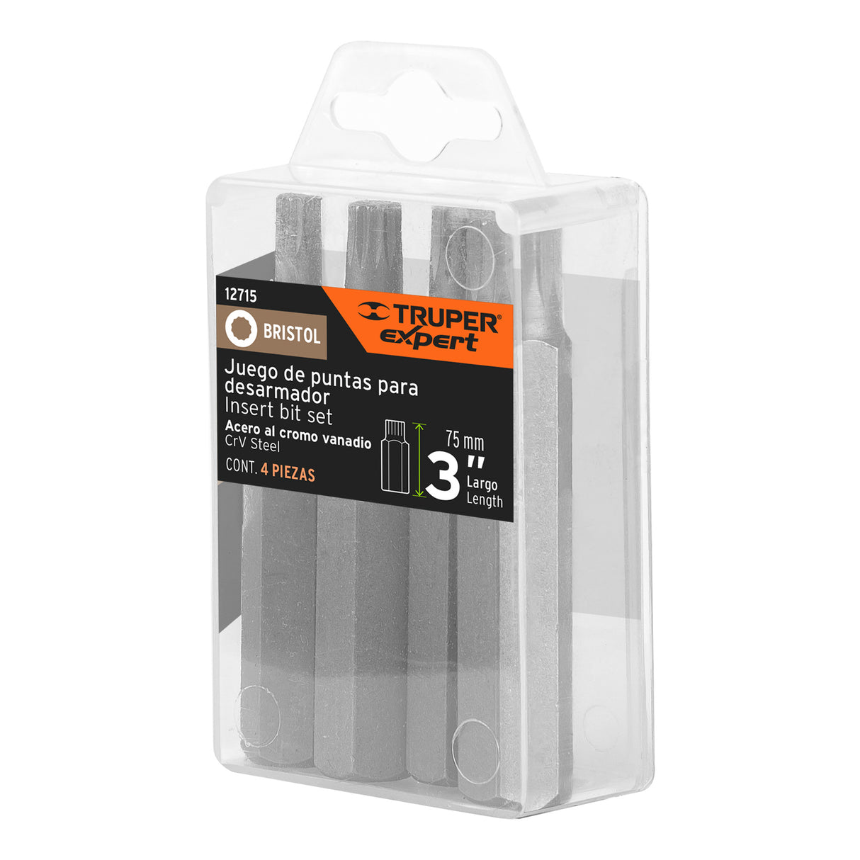 Estuche con 4 Puntas Brístol Combinadas Largo 3', Expert