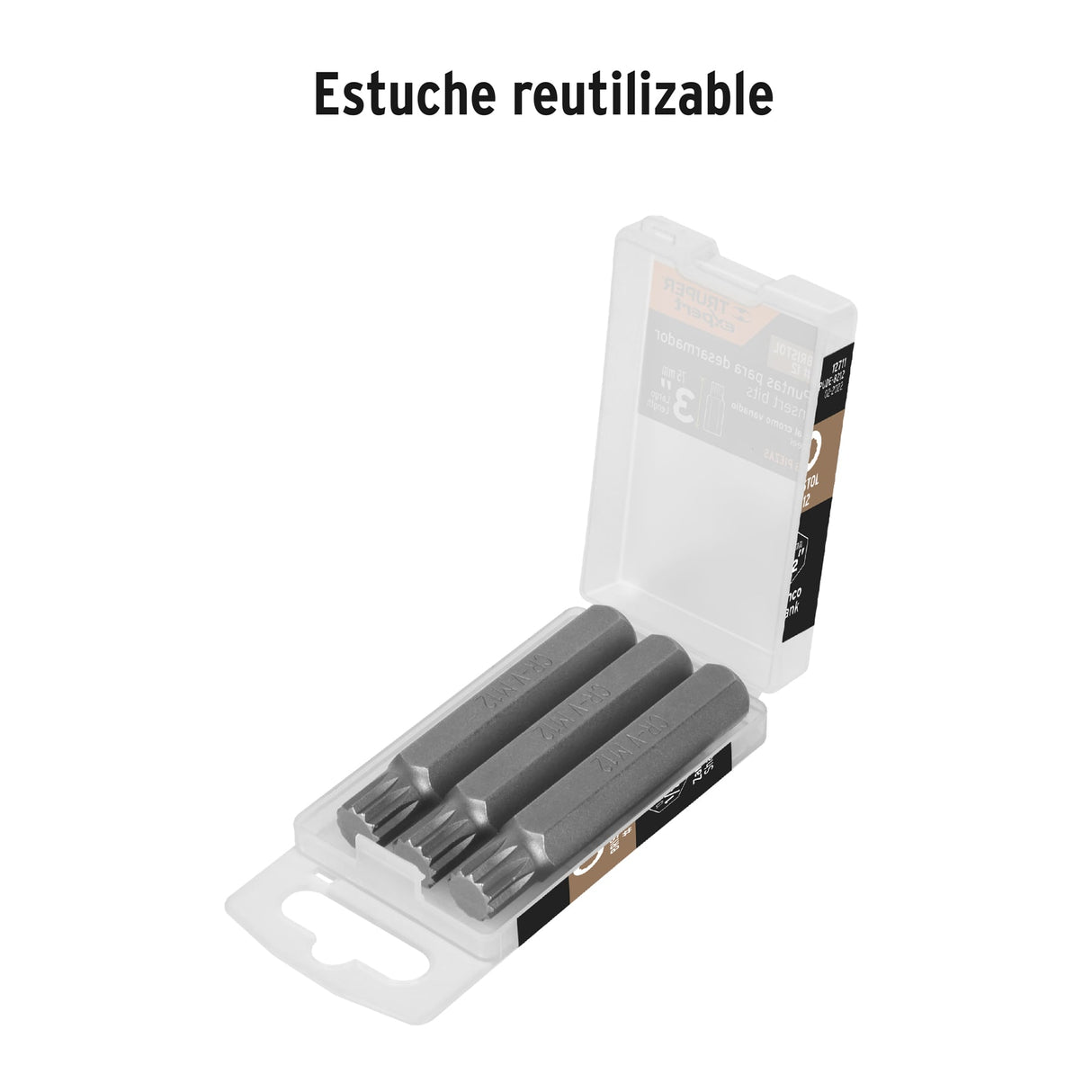 Estuche con 3 Puntas Bristol M12 Largo 3', Truper Expert