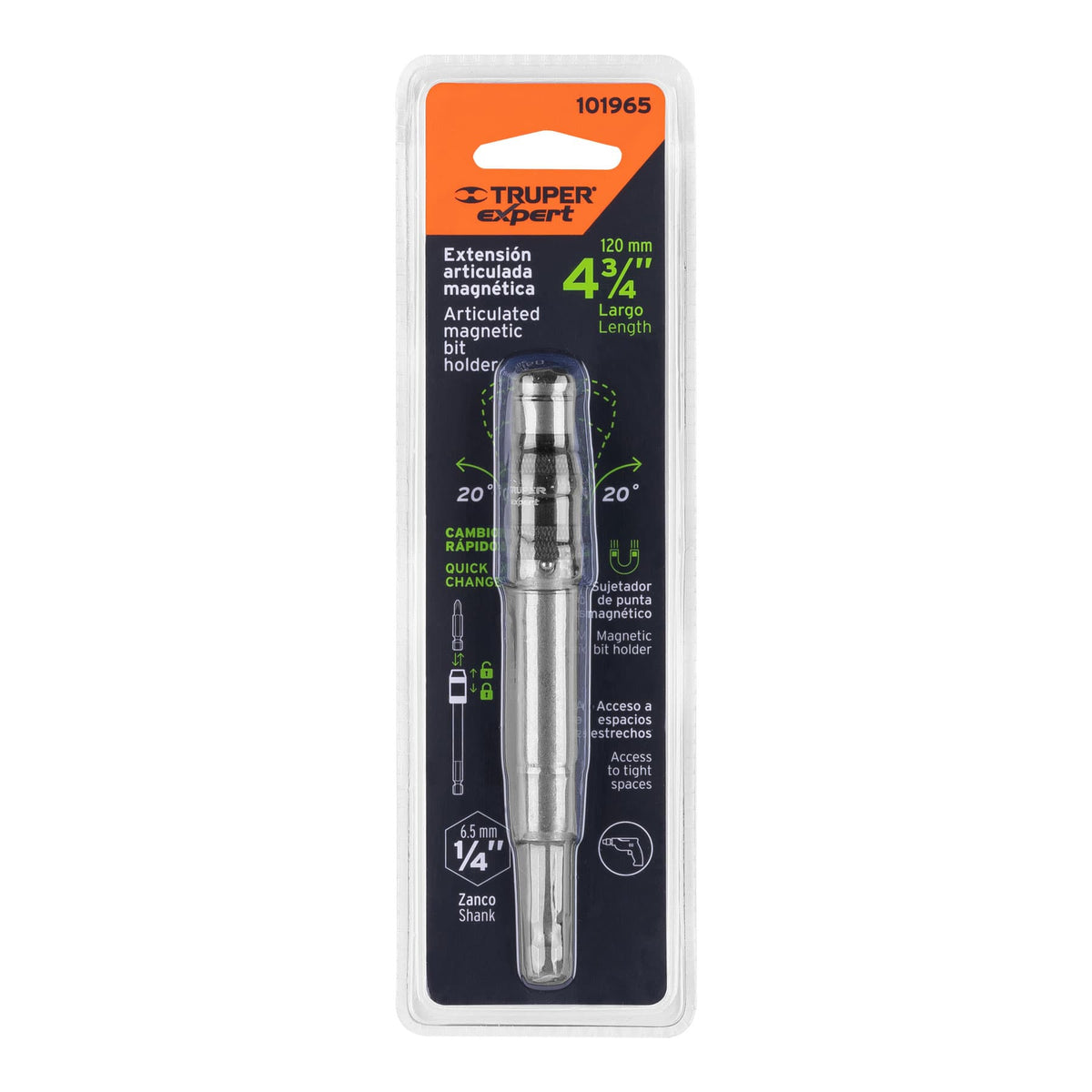 Extensión Magnética Articulada 4 3/4', para Puntas, Expert