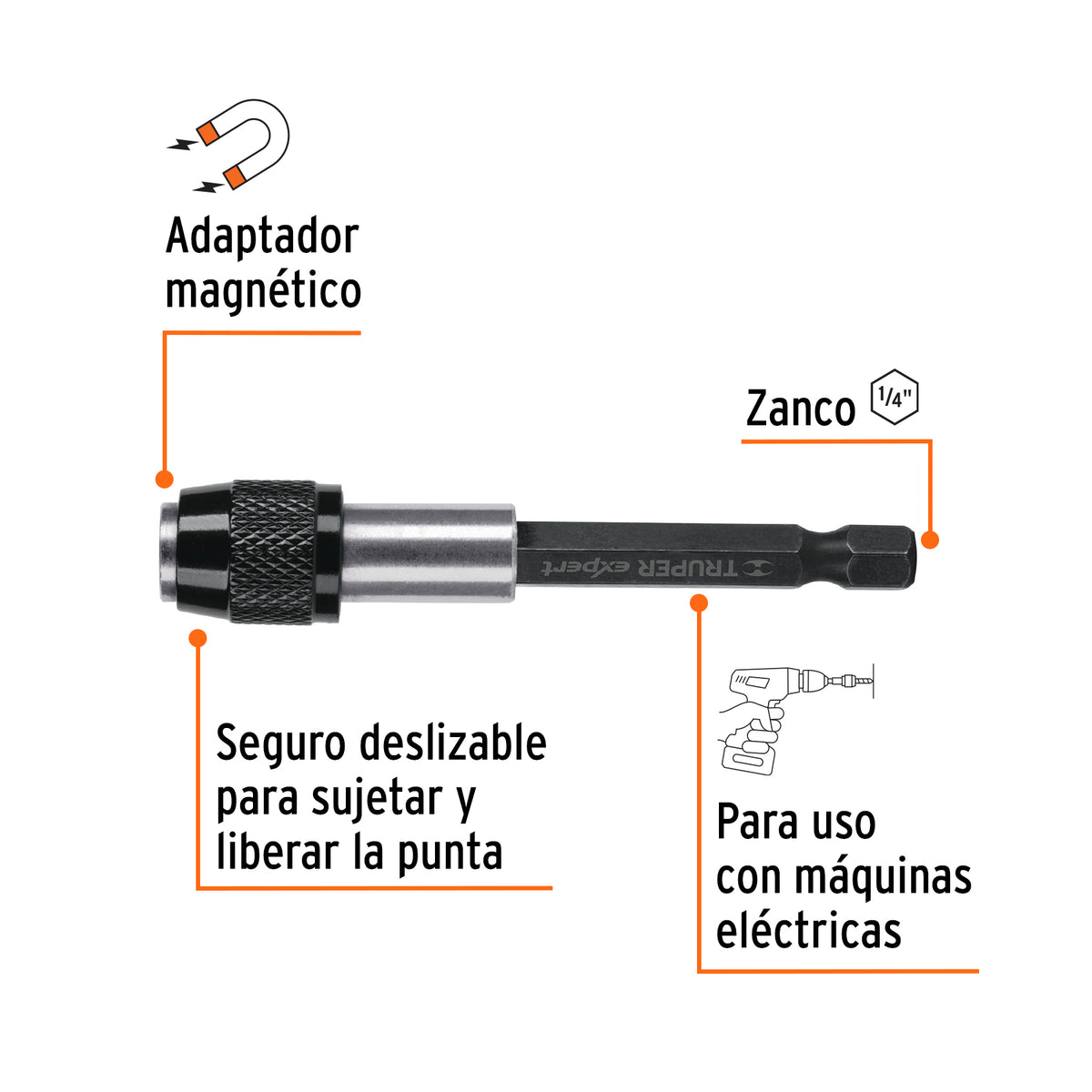 Extensión Magnética 5', para Puntas, Cambio Rápido, Expert