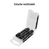Estuche con 4 Dados Magnéticos de Impacto 3/8' Largo 2-1/2'