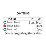 Juego de 40 Puntas de Impacto Mixtas Largos 1' y 2', Expert