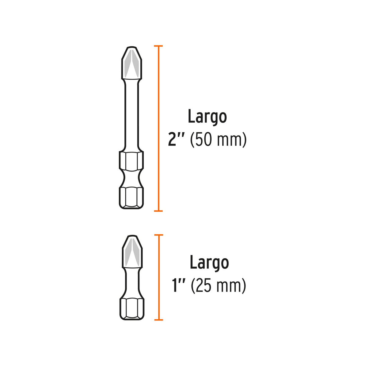 Juego de 40 Puntas de Impacto Mixtas Largos 1' y 2', Expert
