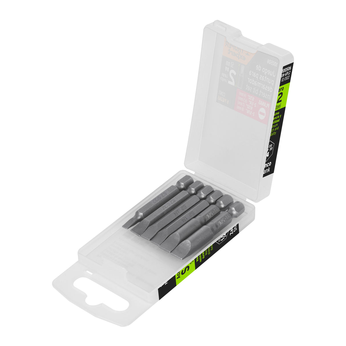 Estuche con 6 Puntas Planas Combinadas Largo 2', Expert
