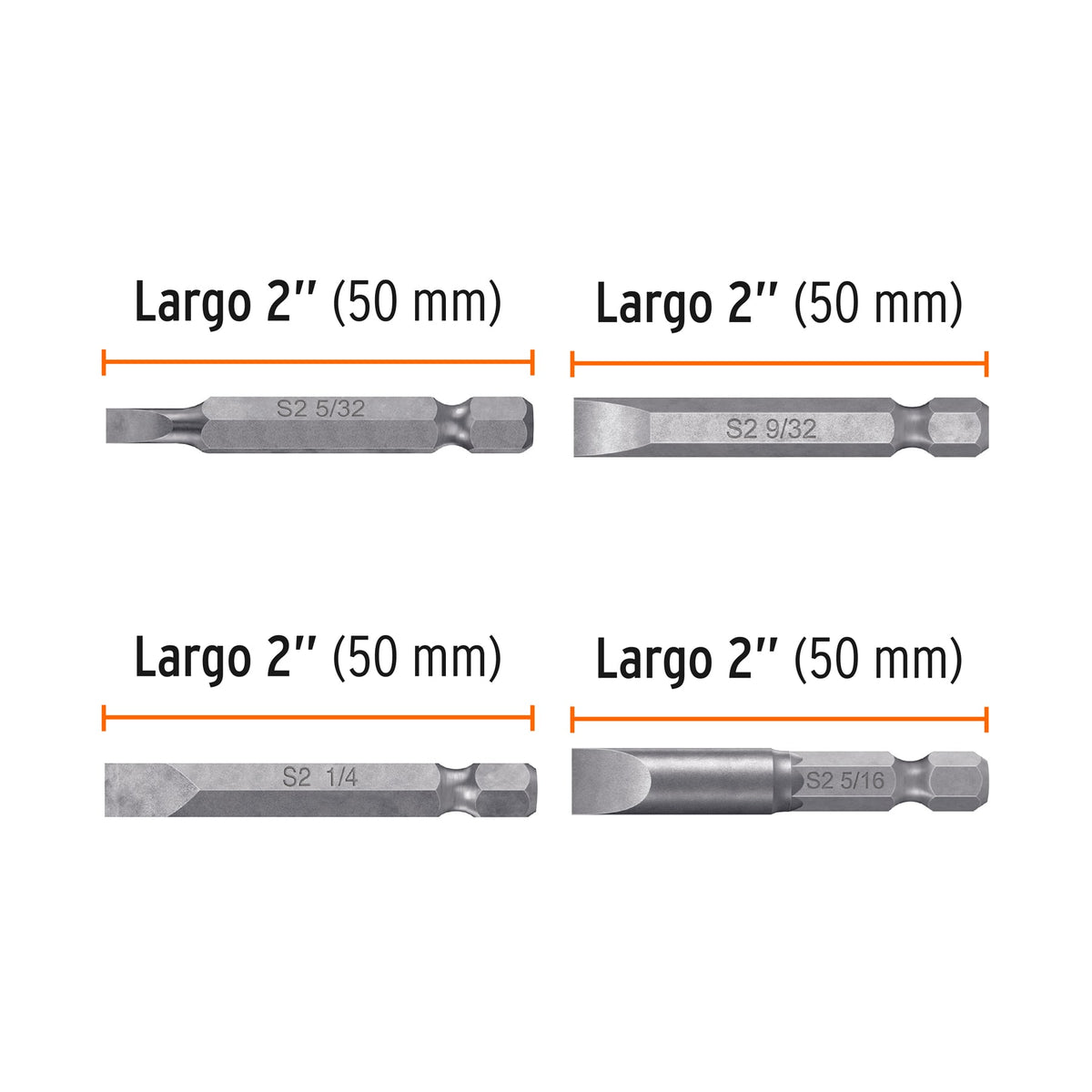 Estuche con 6 Puntas Planas Combinadas Largo 2', Expert