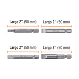 Estuche con 6 Puntas Planas Combinadas Largo 2', Expert