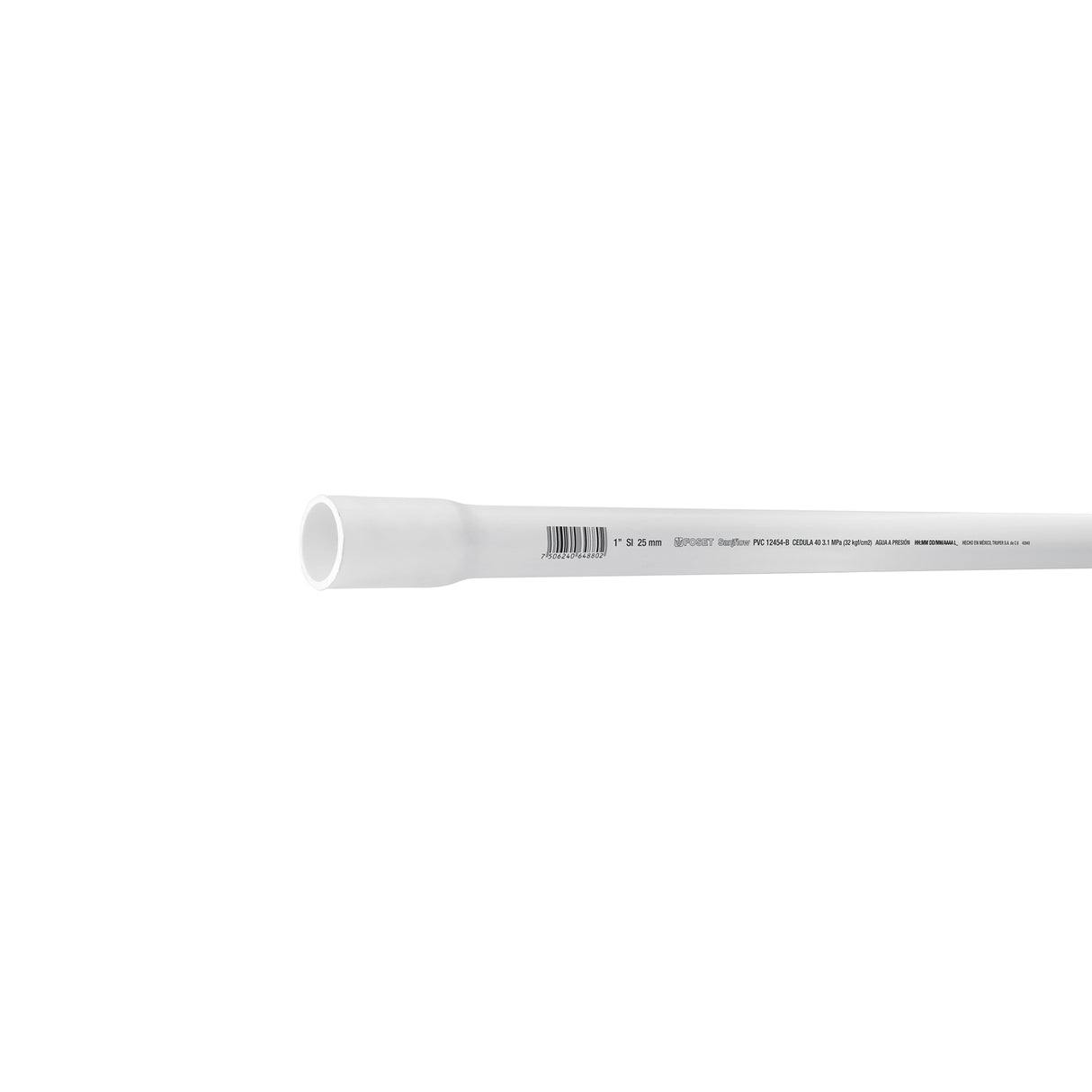 Tubo de 1' PVC Hidráulico Cédula 40, 3M, 1.4 kg, Foset
