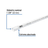 Tubo de 1-1/4' PVC Hidráulico Cédula 40, 3M, 1.9 kg, Foset