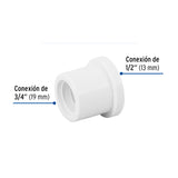 Reducción Bushing de PVC 3/4 X 1/2', Foset