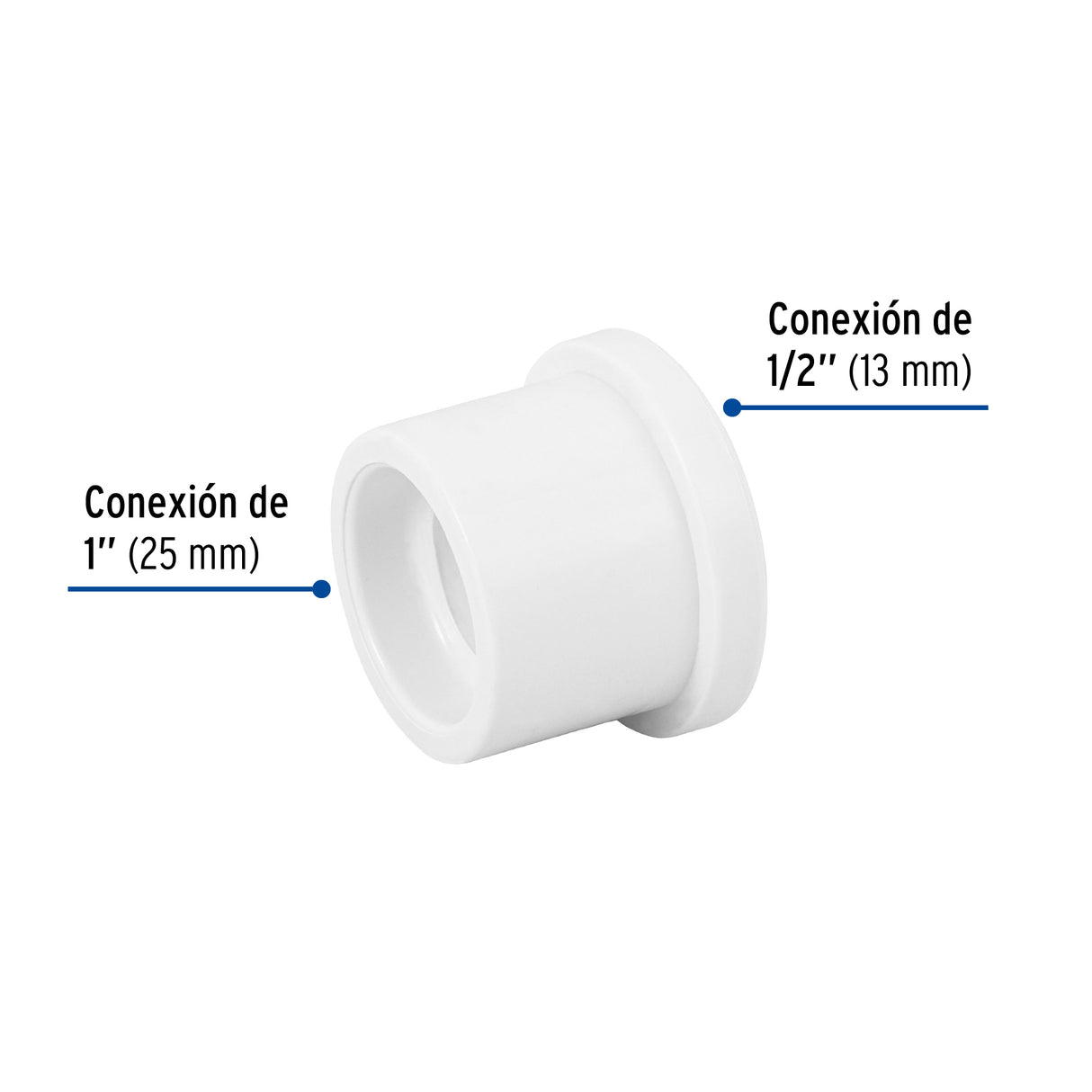 Reducción Bushing de PVC 1 X 1/2', Foset