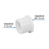 Reducción Bushing de PVC 1X 3/4', Foset