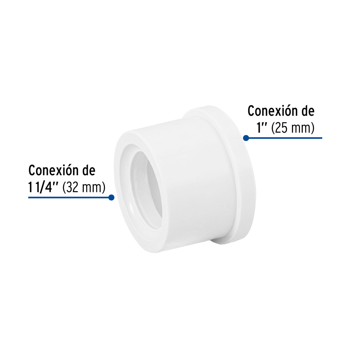 Reducción Bushing de PVC 1-1/4 X 1', Foset
