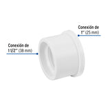 Reducción Bushing de PVC 1-1/2 X 1', Foset