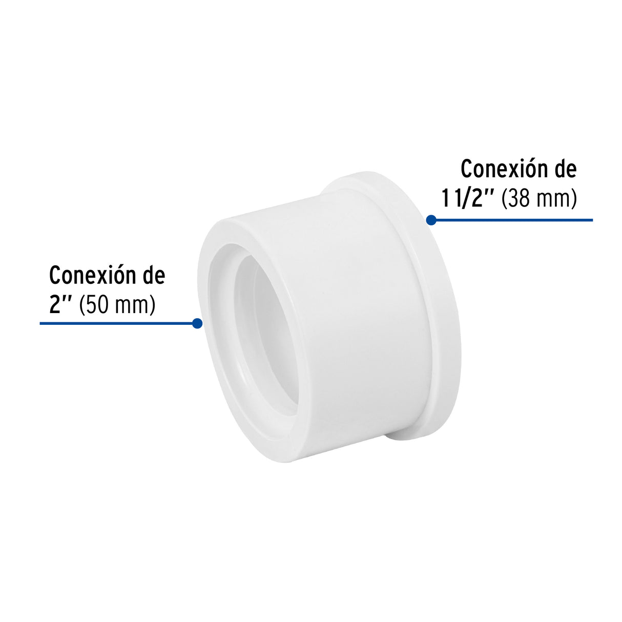 Reducción Bushing de PVC 2 X 1-1/2', Foset