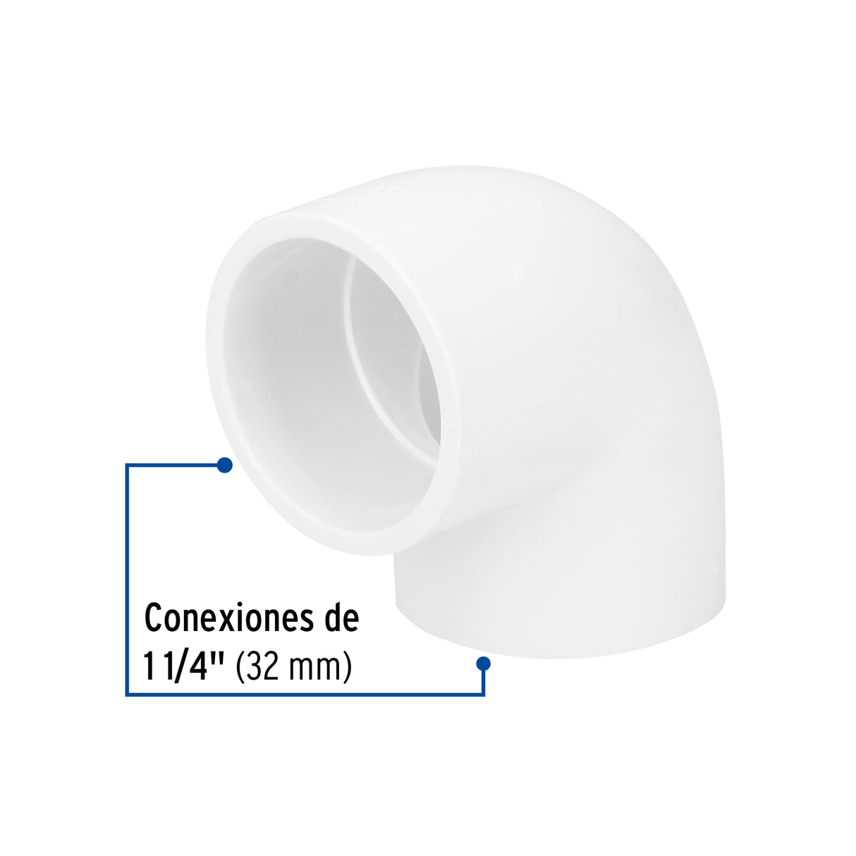 Codo 90° de PVC de 1-1/4', Foset