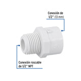 Adaptador Macho de PVC de 1/2', Foset