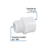 Adaptador Macho de PVC de 1', Foset