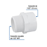 Adaptador Macho de PVC de 1-1/2', Foset