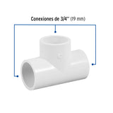 Tee Sencilla de PVC 3/4', Foset
