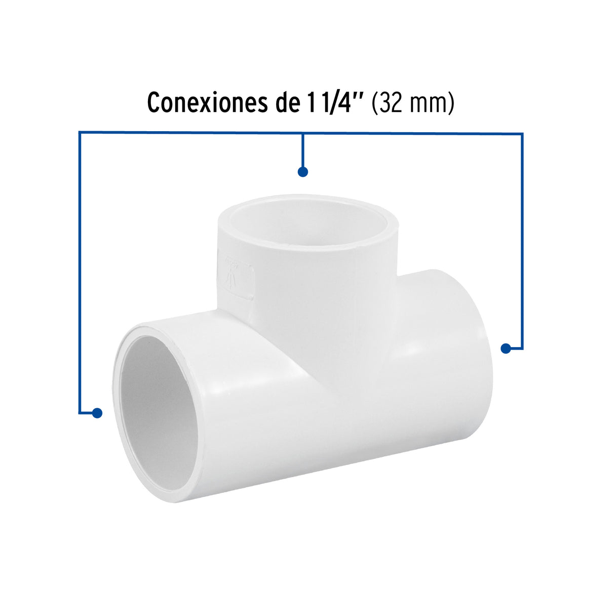 Tee Sencilla de PVC 1-1/4', Foset